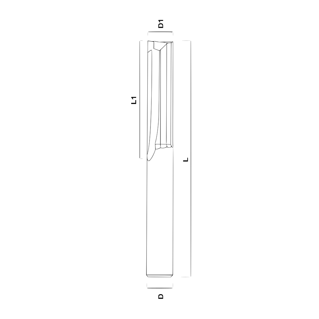 2-skärig notfräs (Straight cut carbide bit)